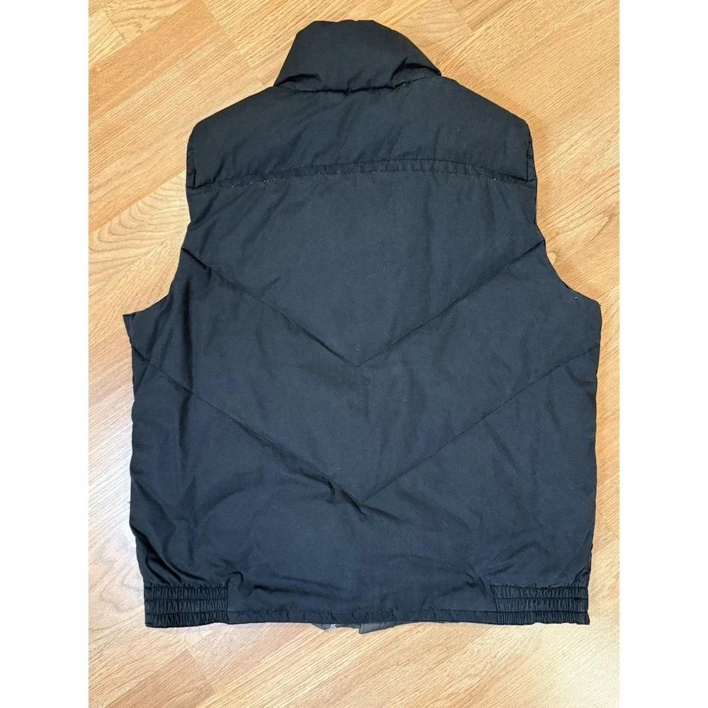 Vintage 90s Y2K Women's St. Johns Bay Black Down Puffy Vest zip snap Closure LG
